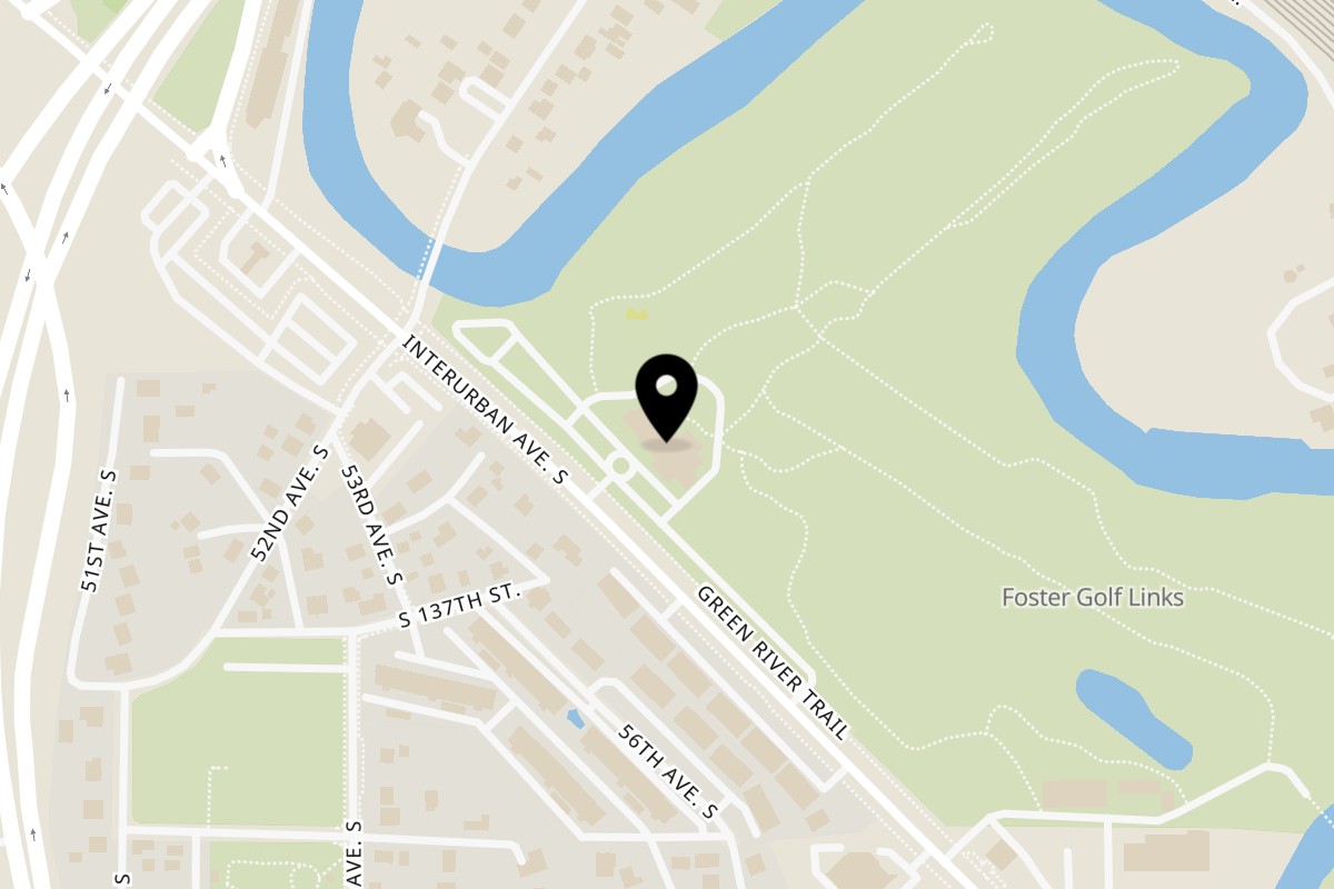Map showing the location of Pasifika NW Grill & Bar on 13500 Interurban Ave S in Seattle